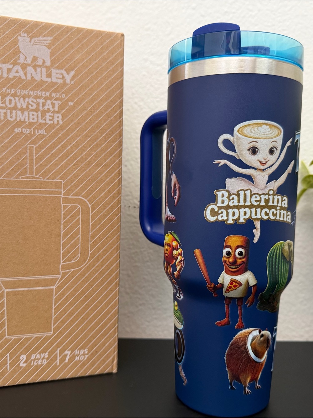 Stanley Blue Ballerina Cappuccina Insulated Travel Mug with Handle